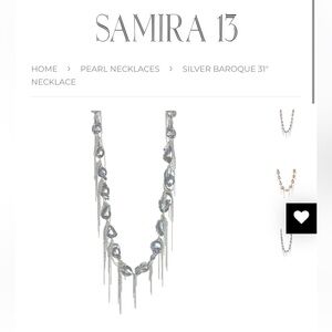 Samira13 Baroque Fresh Water Pearl Silver Necklace 31”